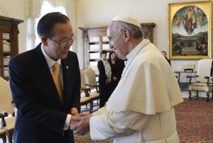 Papa Francesco con Ban Ki Moon